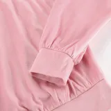 Pink Fashion Sports Suit Autumn Winter Zipper Turndown Collar Two-Piece Women Pants Set