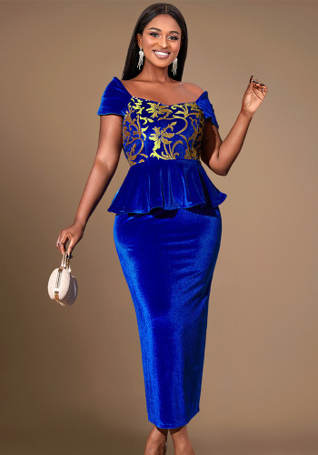 Plus Size Women Sexy Ruffle Party Formal Party Dress