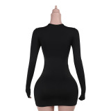 Autumn Long Sleeve Lace-Up Sexy Bodycon Dress