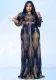 Plus size Women V neck formal party sequin fishtail maxi evening dress