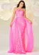 Women Sexy One Shoulder Slash Shoulder Sequin Mesh Formal Party Evening Dress
