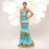 Women Sexy Lace-Up Sequined Formal Party Fishtail Evening Dress