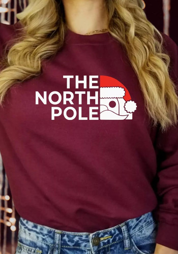 Women Santa Claus clothes Casual long sleeve Top