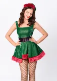 Green Christmas tree costume suspender princess skirt Christmas party costume uniform