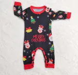 Printed Family Baby Boys And Girls Baby With Dog Letter Christmas Parent-Child Pajamas