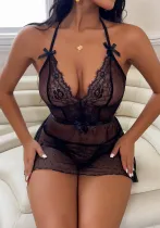 Plus Size Sexy Lingerie See-Through Mesh Sexy Temptation Lace Nightdress Set