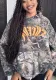 Autumn Fashion Print Letter Casual Loose Hooded Long Sleeve Hoodies