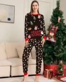 Printed Family Baby Boys And Girls Baby With Dog Letter Christmas Parent-Child Pajamas