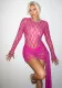 Women's Autumn Fashion See-Through Lace Long-Sleeved Short Slim Bodycon Dress