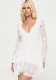 Women V-Neck Backless Lace Patchwork Dress