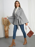 Women Winter Turndown Collar Cape Coat