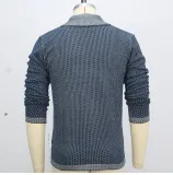Men's Casual Jacquard knitting Turndown Collar Sweater