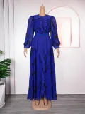 African Women Retro Printed Ruffle Dress