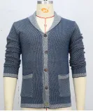 Men's Casual Jacquard knitting Turndown Collar Sweater