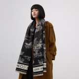 Women landscape painting scarf neckwear