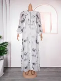 African Women Retro Printed Ruffle Dress