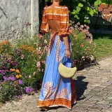 Women Sexy Printed Bohemian Dress