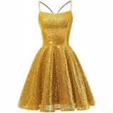 Sequined Evening Dress Strap A-Line Party Dress For Women（Processing time need 3-6 days）