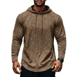 Sports Casual Men's Long-Sleeved T-Shirt Loose Hooded Hoodies Autumn Winter Basic Shirt For Men Outdoor Wear