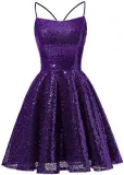 Sequined Evening Dress Strap A-Line Party Dress For Women（Processing time need 3-6 days）