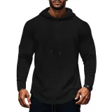 Sports Casual Men's Long-Sleeved T-Shirt Loose Hooded Hoodies Autumn Winter Basic Shirt For Men Outdoor Wear