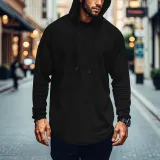Sports Casual Men's Long-Sleeved T-Shirt Loose Hooded Hoodies Autumn Winter Basic Shirt For Men Outdoor Wear