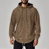 Sports Casual Men's Long-Sleeved T-Shirt Loose Hooded Hoodies Autumn Winter Basic Shirt For Men Outdoor Wear