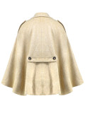Women Winter Turndown Collar Cape Coat