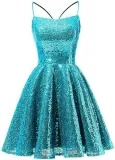 Sequined Evening Dress Strap A-Line Party Dress For Women（Processing time need 3-6 days）