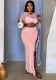 Women's Hollow Crop Mesh See-Through Double Lining Covering Long Sleeve Top Long Skirt Two-Piece Set