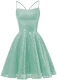 Sequined Evening Dress Strap A-Line Party Dress For Women（Processing time need 3-6 days）