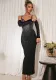 Strap Beaded  Sexy Slim Bodycon Long Dress
