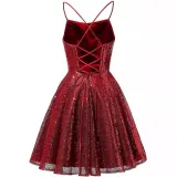 Sequined Evening Dress Strap A-Line Party Dress For Women（Processing time need 3-6 days）