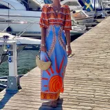 Women Sexy Printed Bohemian Dress