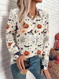 Halloween Women Printed Long Sleeve Shirt