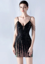 Women beaded sexy bodycon evening dress
