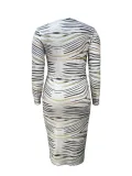 Women Round Neck Plus Size Bodycon Dress