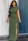 Women short sleeve pleated bodycon dress