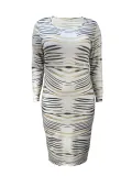 Women Round Neck Plus Size Bodycon Dress