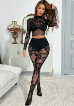 Women Long Sleeve Mesh Bodystocking Lingerie