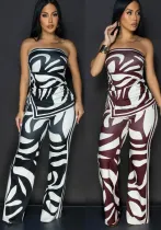 Women Sexy Print Two Piece Set