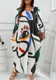 Plus Size Women Casual Long Sleeve Dress