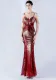 Women sequined beaded evening dress