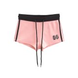 Women American Retro V-neck Contrast Print Long-sleeved T-shirt Sports Shorts Two Piece Set