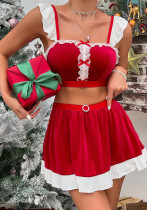 Christmas Clothes Holiday Night Club Three-Piece Women Skirt Set