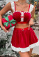 Christmas Clothes Holiday Night Club Three-Piece Women Skirt Set