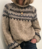 Women's Winter Sweater Half Turtleneck Pullover Print Sweater