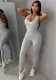 Autumn And Winter Women's Clothing Patchwork U-Neck Sleeveless Tight Fitting Jumpsuit
