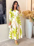 Autumn And Winter Long-Sleeved Elegant Chic Slim Waist Belt Women's Long Dress
