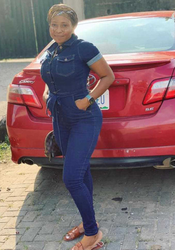 African Women Casual Denim Jumpsuit